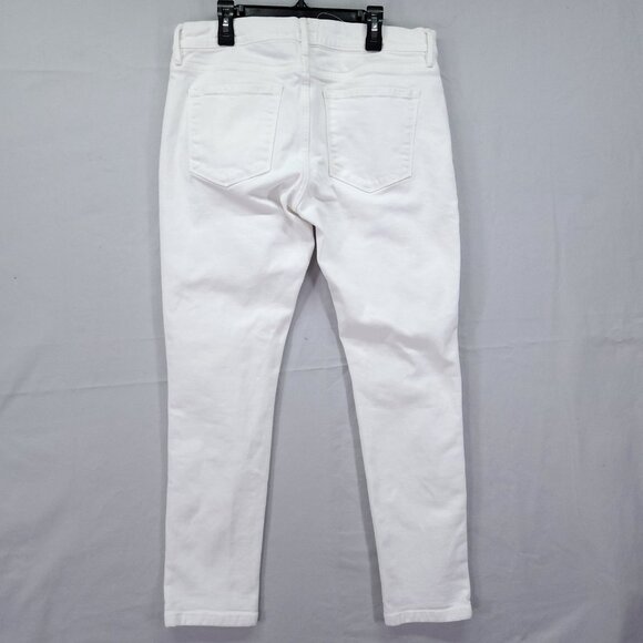 Frame Jeans Womens Size 28 White Denim Le Garcon Tapered Leg Crop 27" - Picture 2 of 14